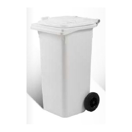 BIDONE QUADRO CON RUOTE Lt.240 colore bianco