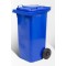 BIDONE QUADRO CON RUOTE Lt.240 BLU