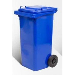 BIDONE QUADRO CON RUOTE Lt.240 BLU