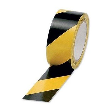 NASTRO SEGNALETICO ADESIVO GIALLO-NERO 30 Mt rotoli da metri 30