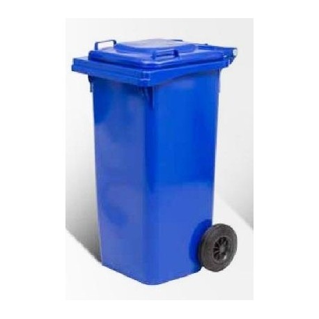 BIDONE QUADRO CON RUOTE Lt.120 BLU