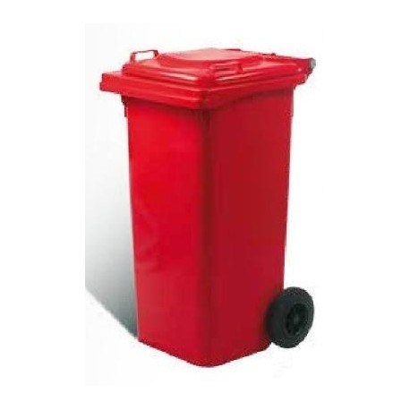 BIDONE QUADRO CON RUOTE Lt.120 ROSSO