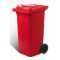 BIDONE QUADRO CON RUOTE Lt.240 ROSSO