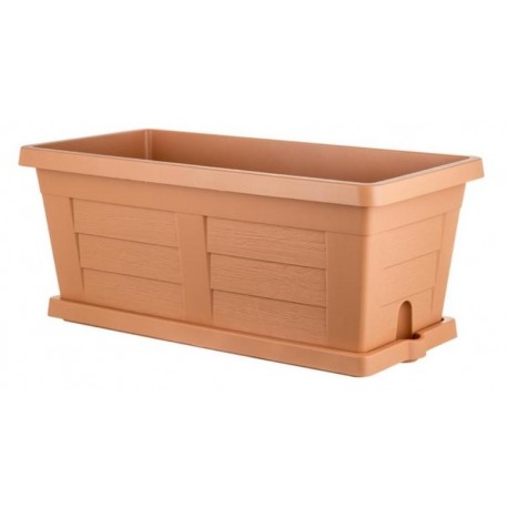 VASI A FIORIERA FINTO LEGNO COTTO CHIARO cm 60x30x26