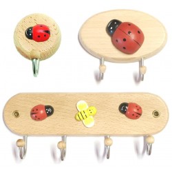 GANCI IN LEGNO COCCINELLA 2 posti