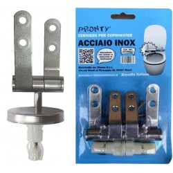 CERNIERE WC ACCIAIO INOX CROMATO ATTACCO AD ESPANSIONE