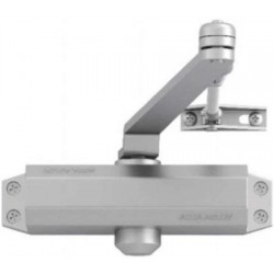 CHIUDIPORTA RETTANGOLARE ASSA ABLOY DC110 con fermo - silver
