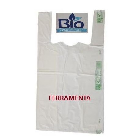 BUSTE SHOPPERS BIANCO BIO 30+20X60 Pz.500 cm 20x60 12,5 gr