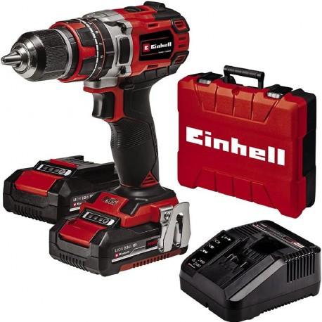 TRAPANO AVVITATORE PERCUSSIONE EINHELL 2 BATTERIE TE-CD 18/50 LI-I BL