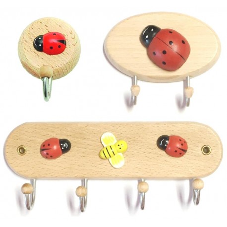 GANCI IN LEGNO COCCINELLA