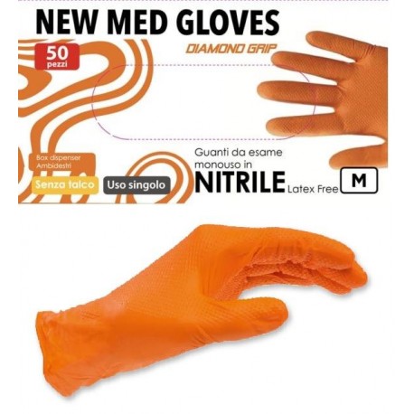 GUANTI NITRILE ARANCIO S/POLVERE Cf.Pz 50