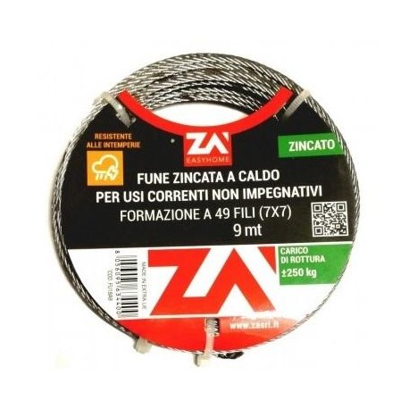 FUNI METALLICHE ACCIAO ZINCATO PER ARGANELLI
