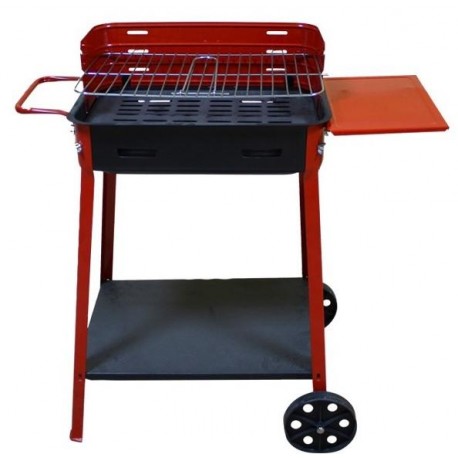 BARBECUE IN FERRO VERNICIATO CON RUOTE ED APPOGGIO