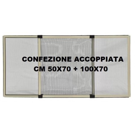 ZANZARIERA C/TELAIO 50X70+100X75 AVORIO MOD.TELESIO