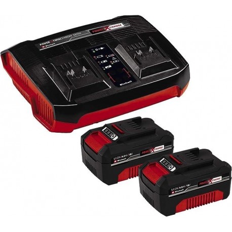 BATTERIA + CARICABATTERIE DOPPIO STARTER KIT 18V 2 X 4.0Ah LI EINHELL
