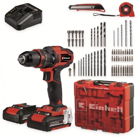 TRAPANO AVVITATORE EINHELL 2 BATTERIE TE-CD 18/40 LI I + KIT 69PZ
