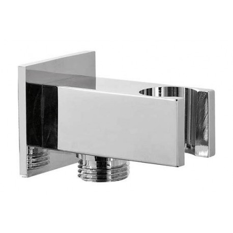 PRESA QUADRA OTTONE CROMATO C/SUPPORTO X DOCCETTA